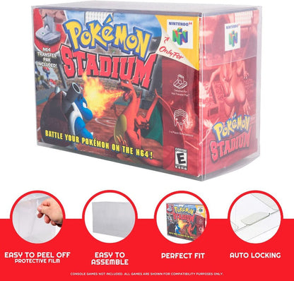 EVORETRO Nintendo N64 Pokemon Stadium PET Protectors - Pack of 1