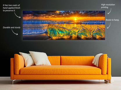 Tableau sur toile HDR Rochers de plage - Paysage urbain