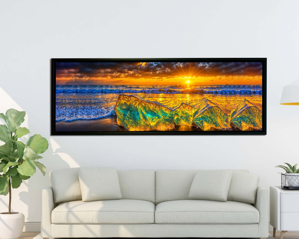 Tableau sur toile HDR Rochers de plage - Paysage urbain