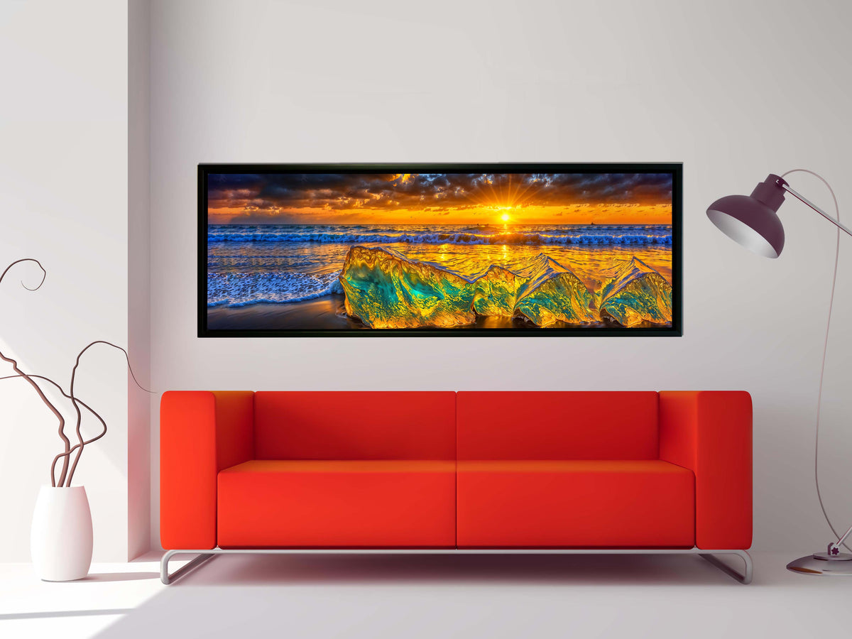 Tableau sur toile HDR Rochers de plage - Paysage urbain