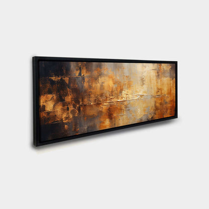 Décoration murale abstraite en toile dorée tons sépia 183 x 61 cm