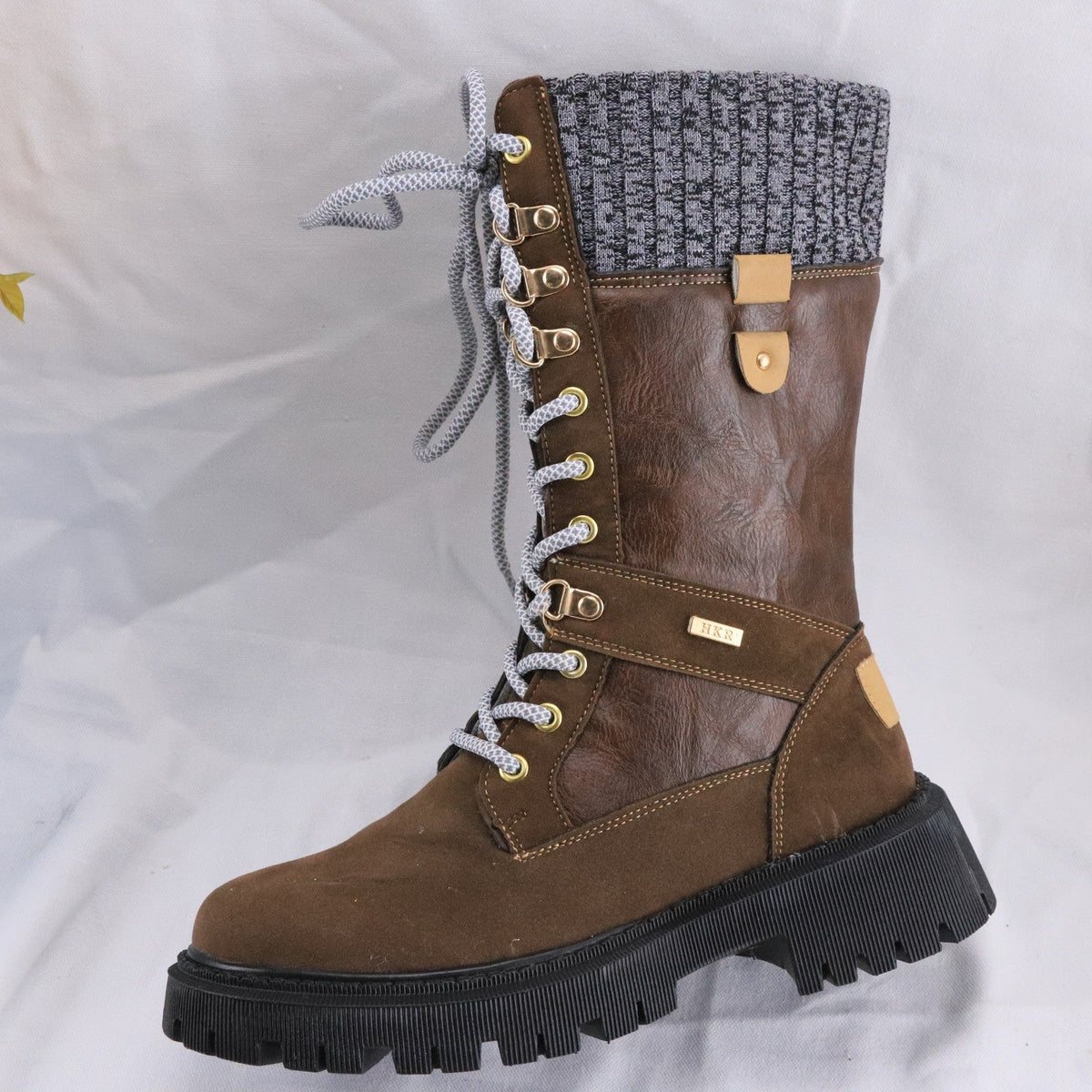 Women's Casual Mid-Calf Boots – Low Heel PU Leather Fashion Footwear