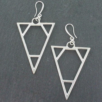 Boucles d'oreilles triangle en plaqué argent