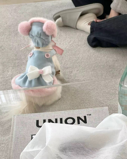 Tenue Lapin de Pâques bleu layette – Ensemble Bonnet de Pâques pour chien