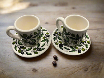Handmade Ceramic Espresso Coffee Cup with Saucer