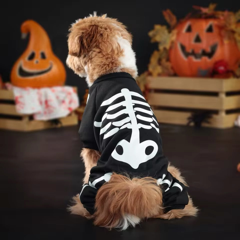 Combinaison Onesie Crâne de Chien Halloween | Costume Onesie pour Chien