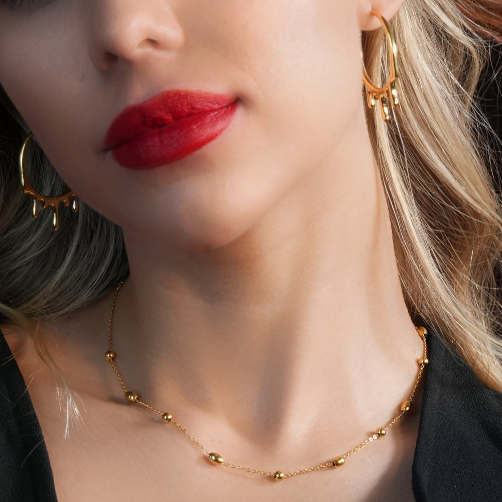 VIGO : Collier à chaîne en or à billes et ovales, sans effort et essentiel
