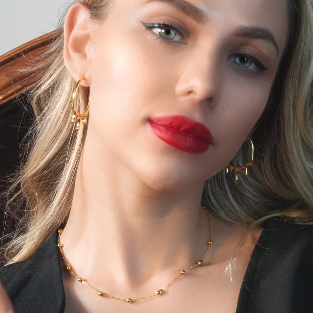 VIGO : Collier à chaîne en or à billes et ovales, sans effort et essentiel