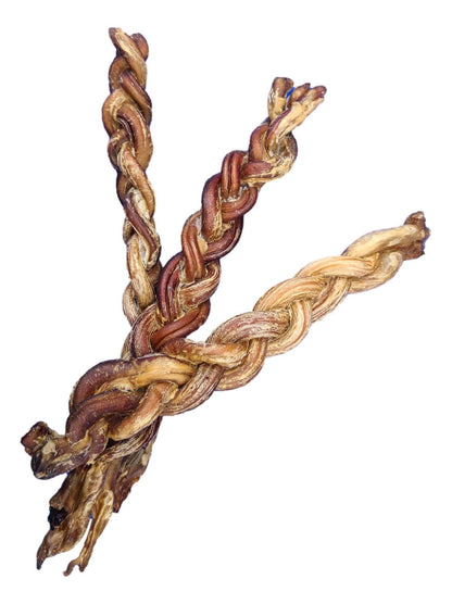 Bâtonnets tressés de pénis d'agneau de 20 à 28 cm