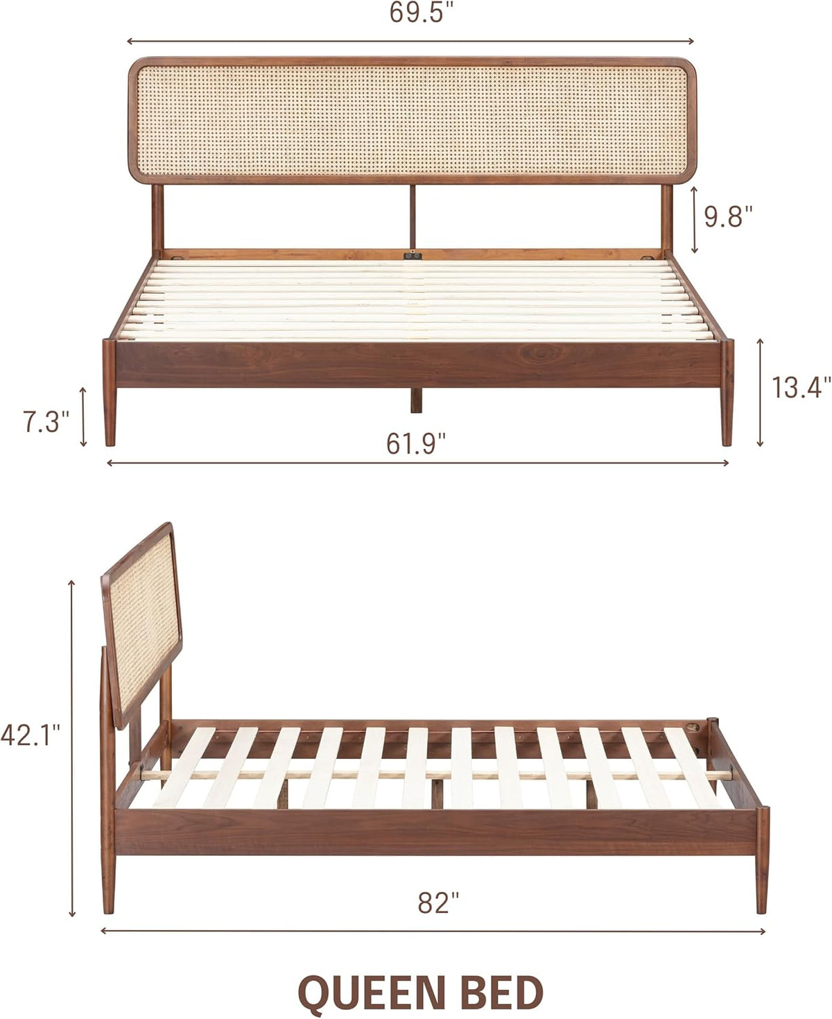 Lupin Natural Rattan Bed Frame