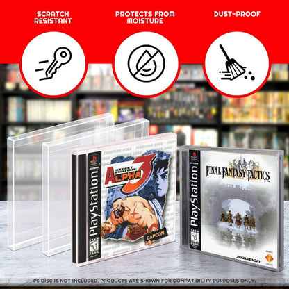 Playstation PS1 Single CD Dreamcast (Jewel Case) - EVORETRO PET Protectors - Pack of 25
