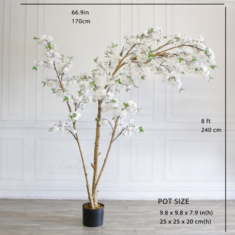 Arbre artificiel en fleurs en pot 2,4 m