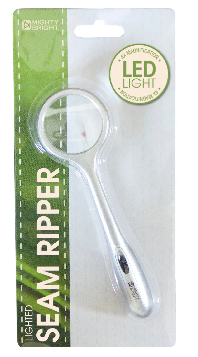 Découseur lumineux à LED avec loupe – Argent