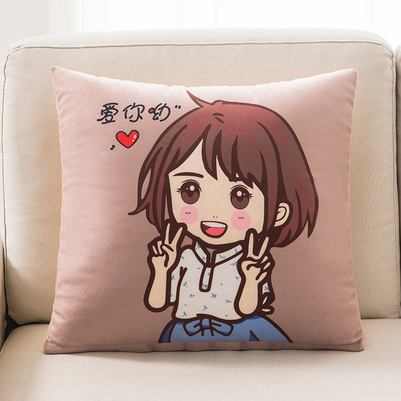 Cute Decorative Throw Pillow – Soft Plush Sofa Cushion for Living Room, Bedroom & Bedside