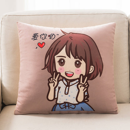 Cute Decorative Throw Pillow – Soft Plush Sofa Cushion for Living Room, Bedroom & Bedside