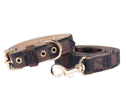 Ensemble laisse et collier pour chien Chewy Vuitawn | Accessoires de luxe pour chiens