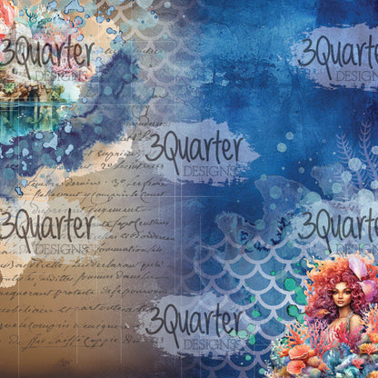 3Quarter Designs Poseidon's Kingdom Lot de papiers 8x8