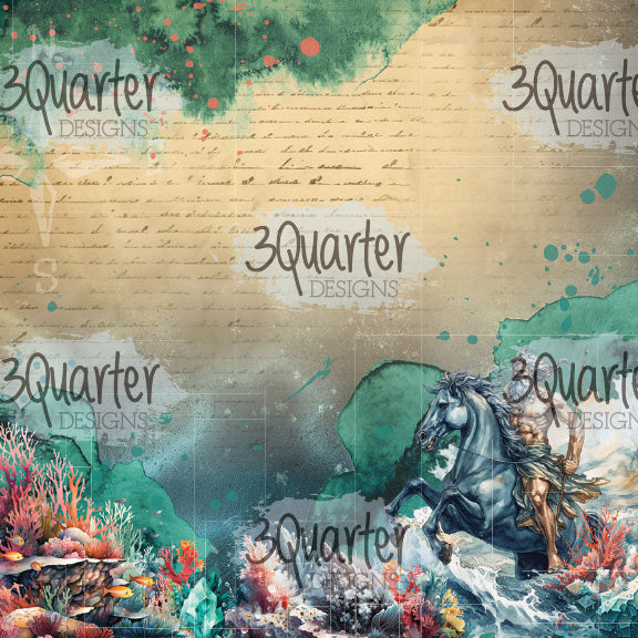 3Quarter Designs Poseidon's Kingdom Lot de papiers 8x8