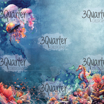 3Quarter Designs Poseidon's Kingdom Lot de papiers 8x8