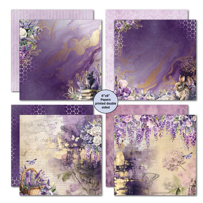 Bloc de papiers 8x8 Lilac Euphoria 3Quarter Designs