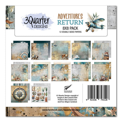 3Quarter Designs Adventures Return 8x8 Paper Pack