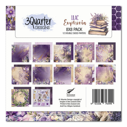 Bloc de papiers 8x8 Lilac Euphoria 3Quarter Designs