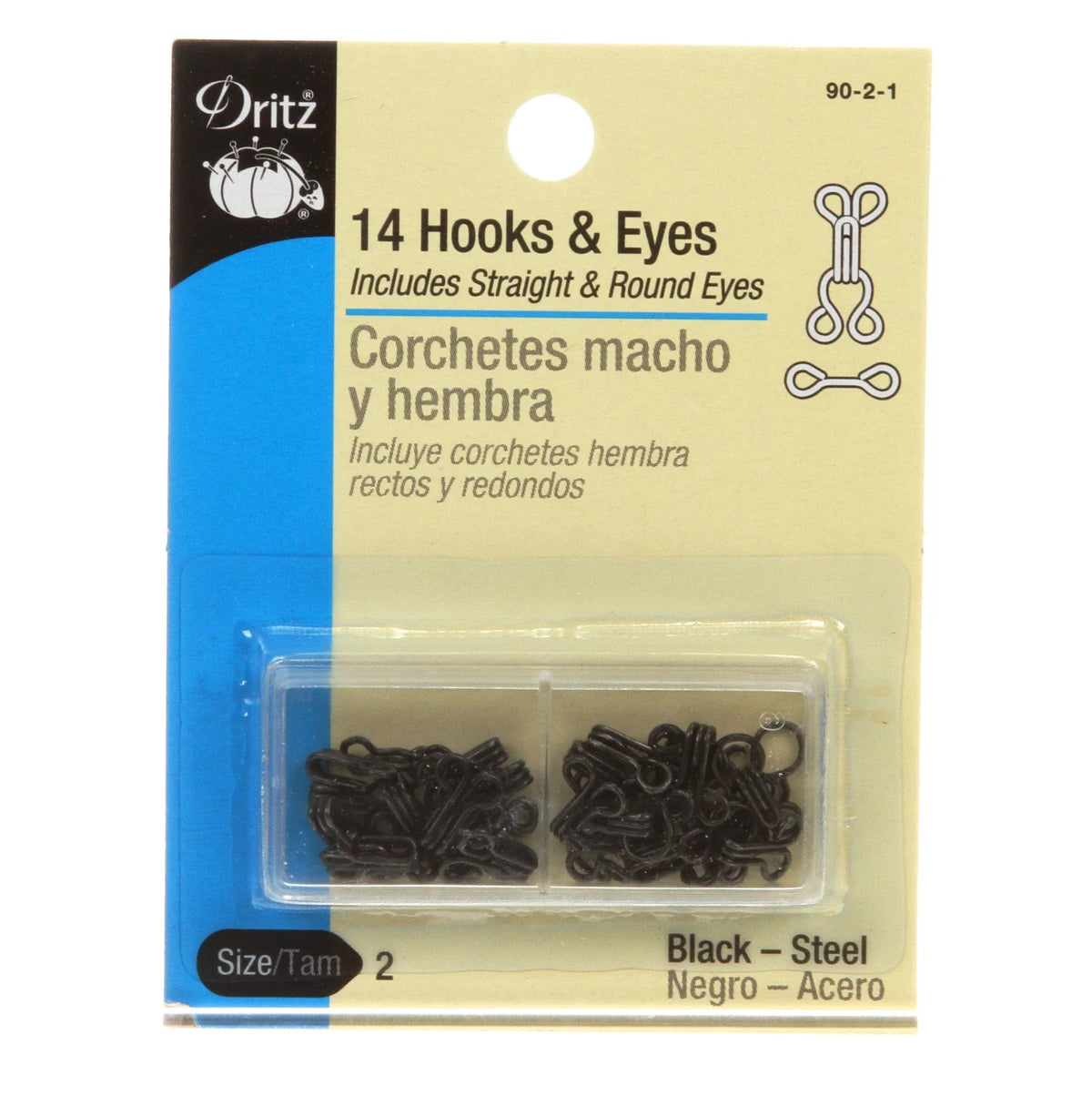 Dritz - Crochets - Agrafes Noir Taille 2