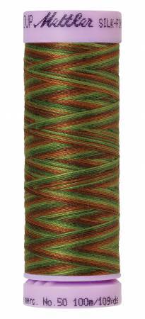 Fil de coton Mettler Silk-Finish 50wt, panaché, 109 verges/100 m, Forêt enchantée