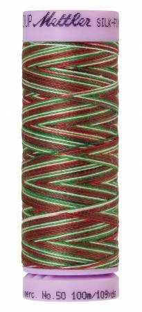 Fil de coton mercerisé Mettler Silk-Finish 50, panaché, 100 m, Joyeuses Fêtes