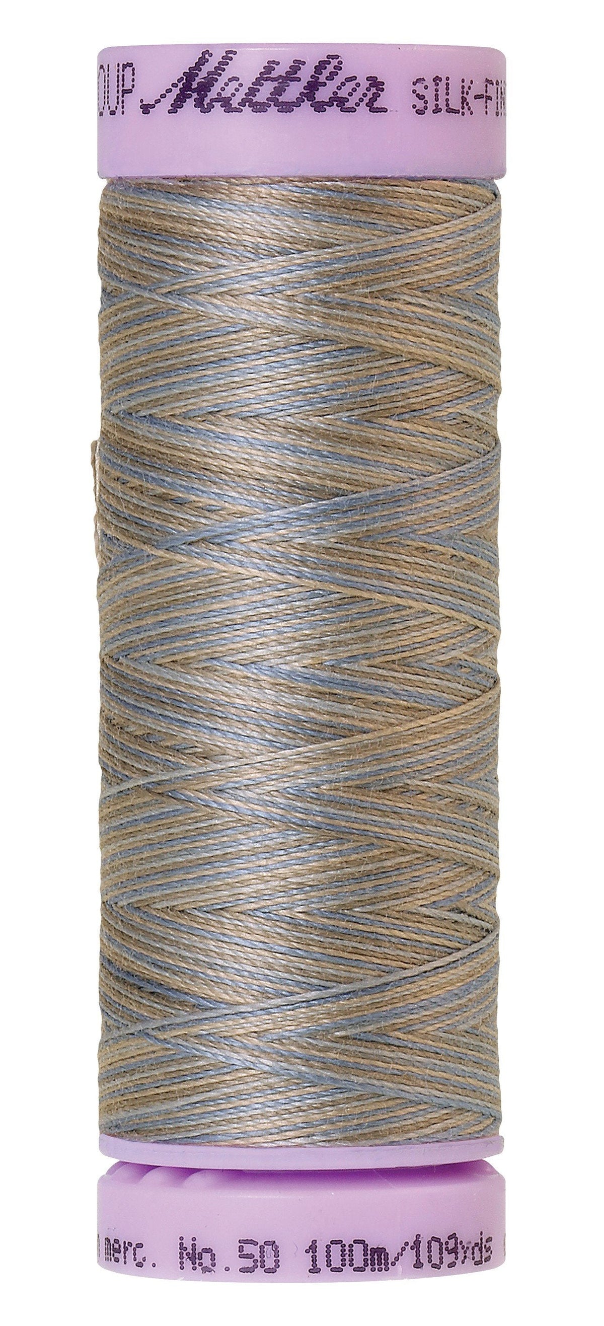 Fil de coton Mettler Silk-Finish 50 wt, panaché, 109 verges/100 m, bleus argentés