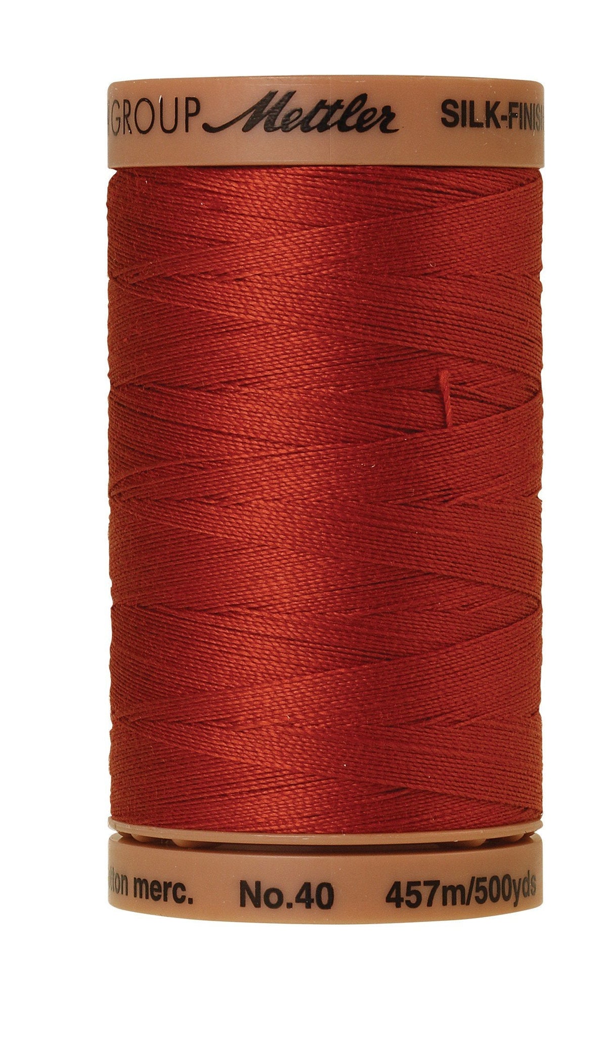 Fil de coton Mettler Silk-Finish 40wt, uni, 500yd/457M Brique