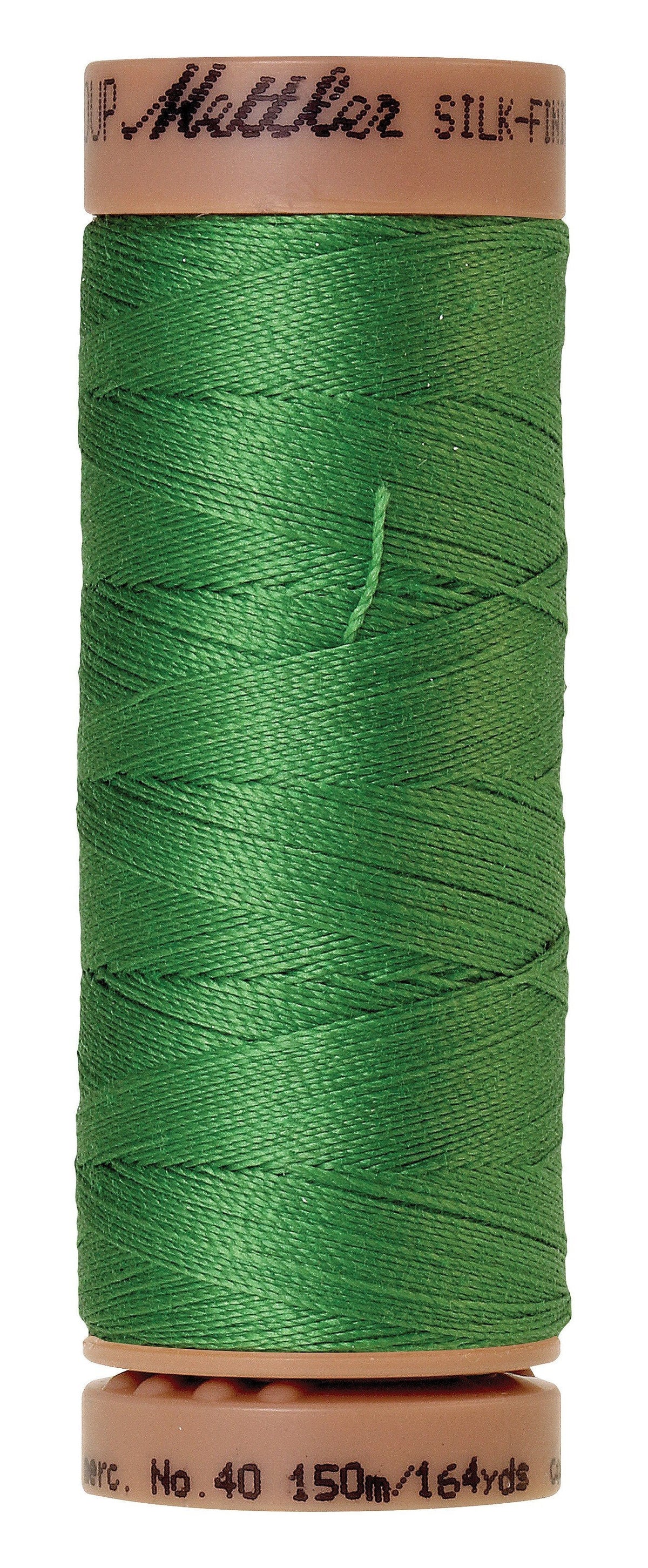 Fil de coton solide Mettler Silk-Finish 40wt 150 m (164 yd) Vert vif