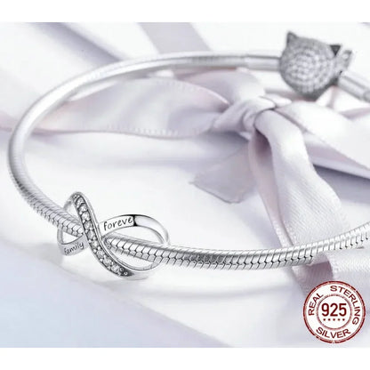 Breloques en argent sterling 925 avec cristaux 5A transparents en forme de cœur et de X pour bracelet et pendentif de collier