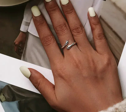 Bague Étreinte en Argent Sterling (Ajustable)