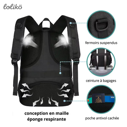 Black versatile backpack
