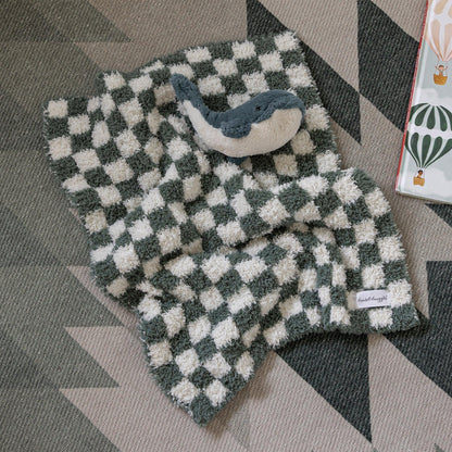 Baby's Breath & Forest Green Check Print Lovey