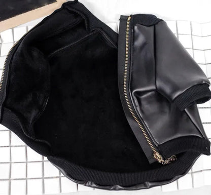 Blouson en cuir pour chien « Boujee » | Veste pour chien pour temps froid
