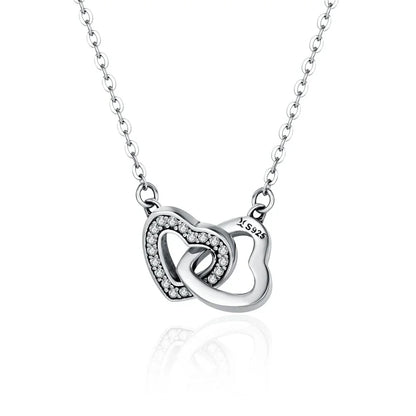 Cœurs connectés : Collier pendentif en argent sterling étoile/cœur/chat