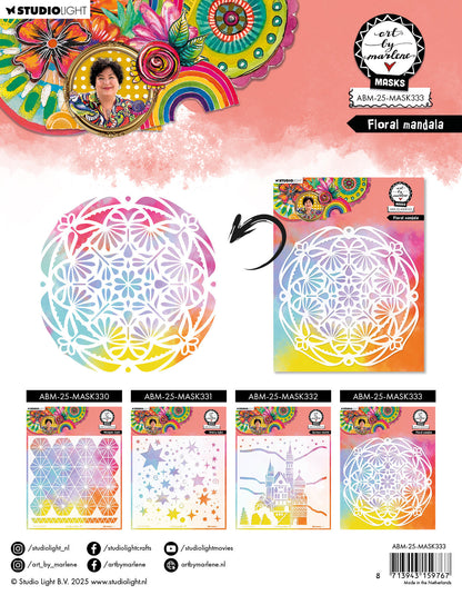 ABM Mask Floral Mandala Art by Marlene 1 Pieces