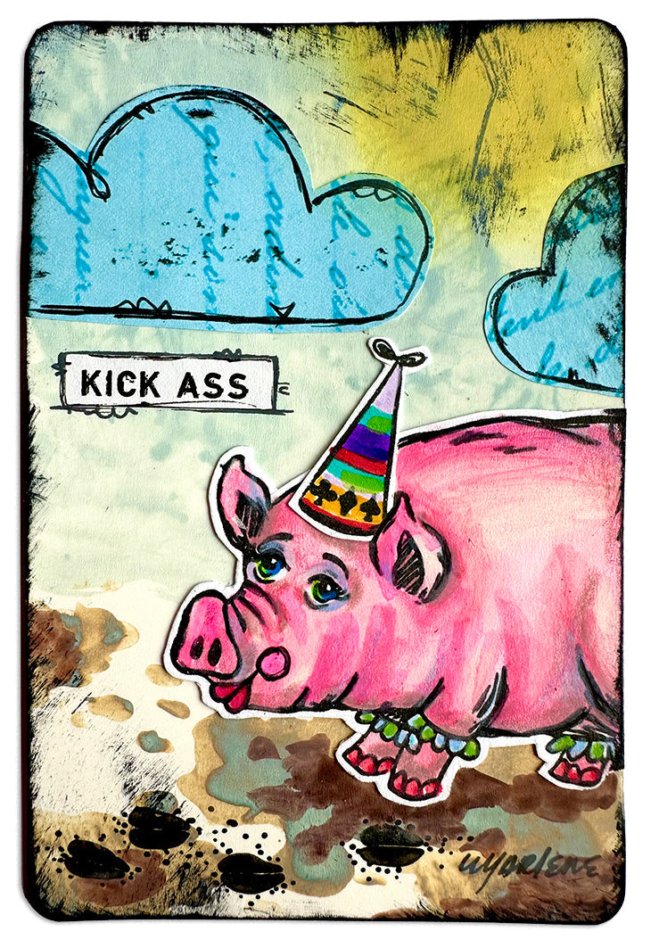 Tampon en caoutchouc ABM Miss Piggy Art By Marlene 11 pièces