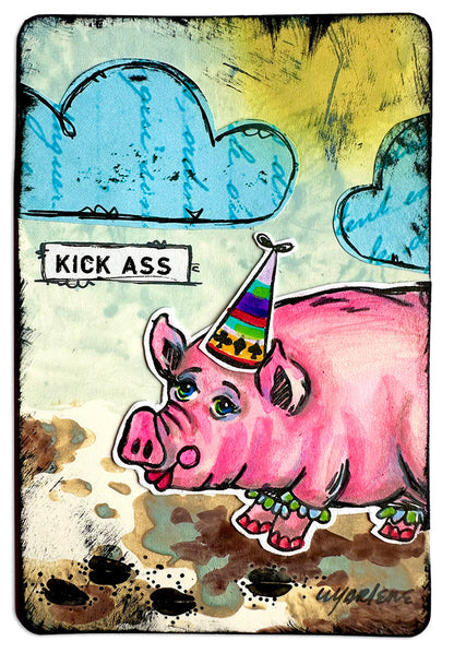 Tampon en caoutchouc ABM Miss Piggy Art By Marlene 11 pièces