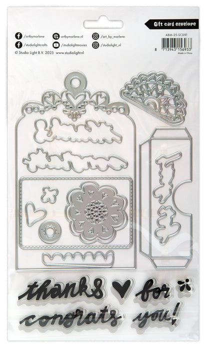 ABM Tampons et Dies Carte Cadeau Enveloppe Art By Marlene 22 PC