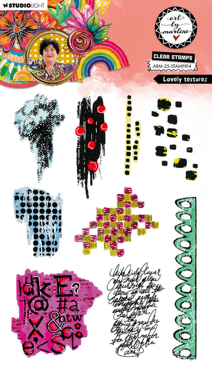 ABM Clear Stamp Lovely Textures Art by Marlene 9 Pieces
