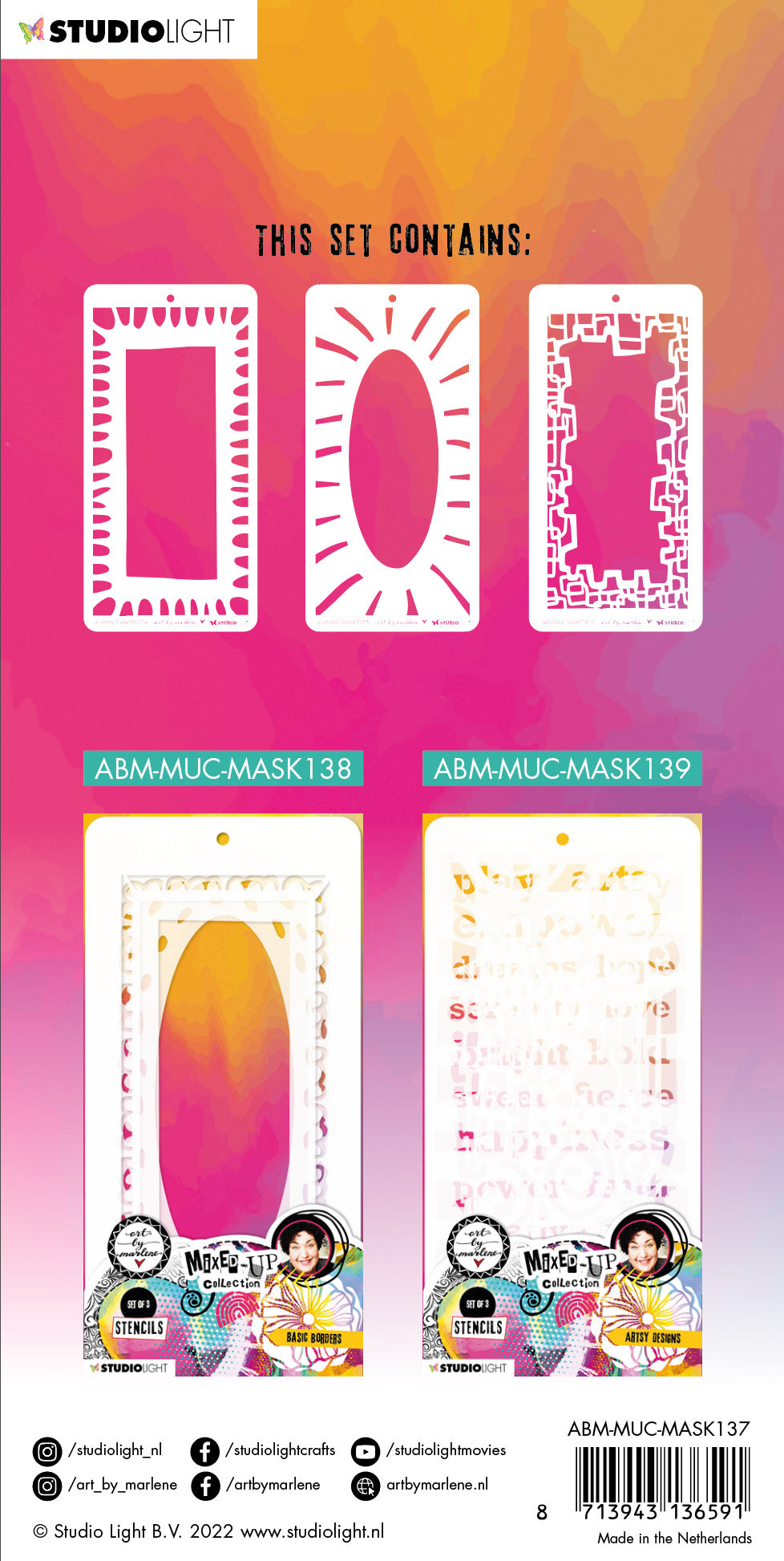 ABM Masque Cadres Ludiques Collection Mélangée 110x213x1mm 3 PC nr.137
