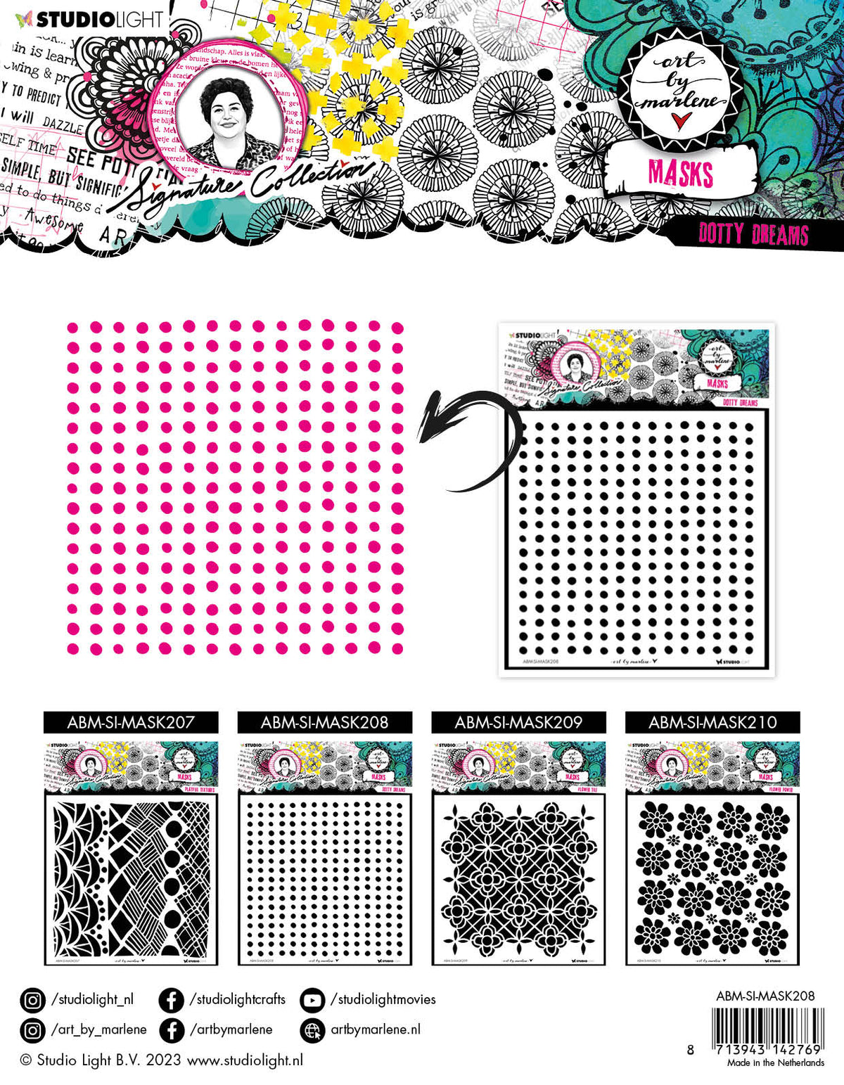 Masque ABM Dotty Dreams Collection Signature 203,2x203,2x1mm 1 PC n°208