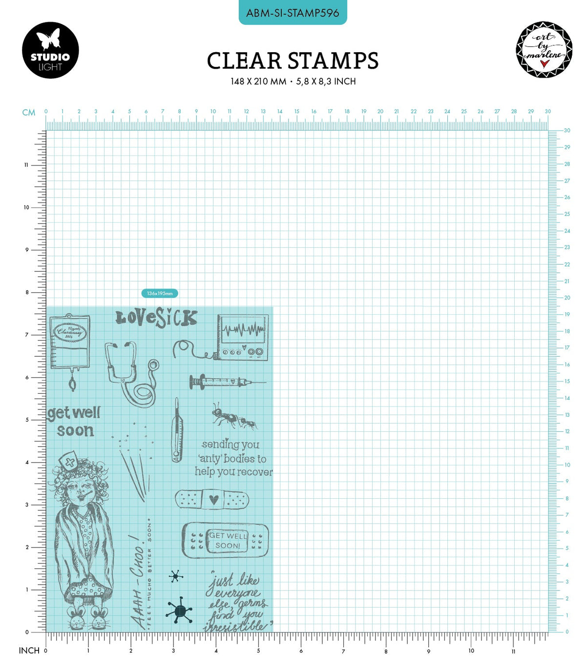 ABM Tampon Transparent Aaah Choo! Collection Signature 148x210x3mm 17 PC nr.596
