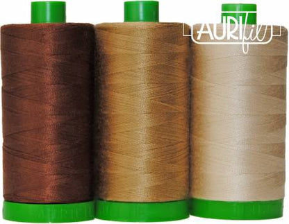 Aurifil Color Builder 40wt Set 3 bobines Pangolin Brown