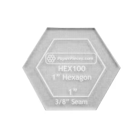 Acrylic Fabric Cutting Template 1" Hexagon Template