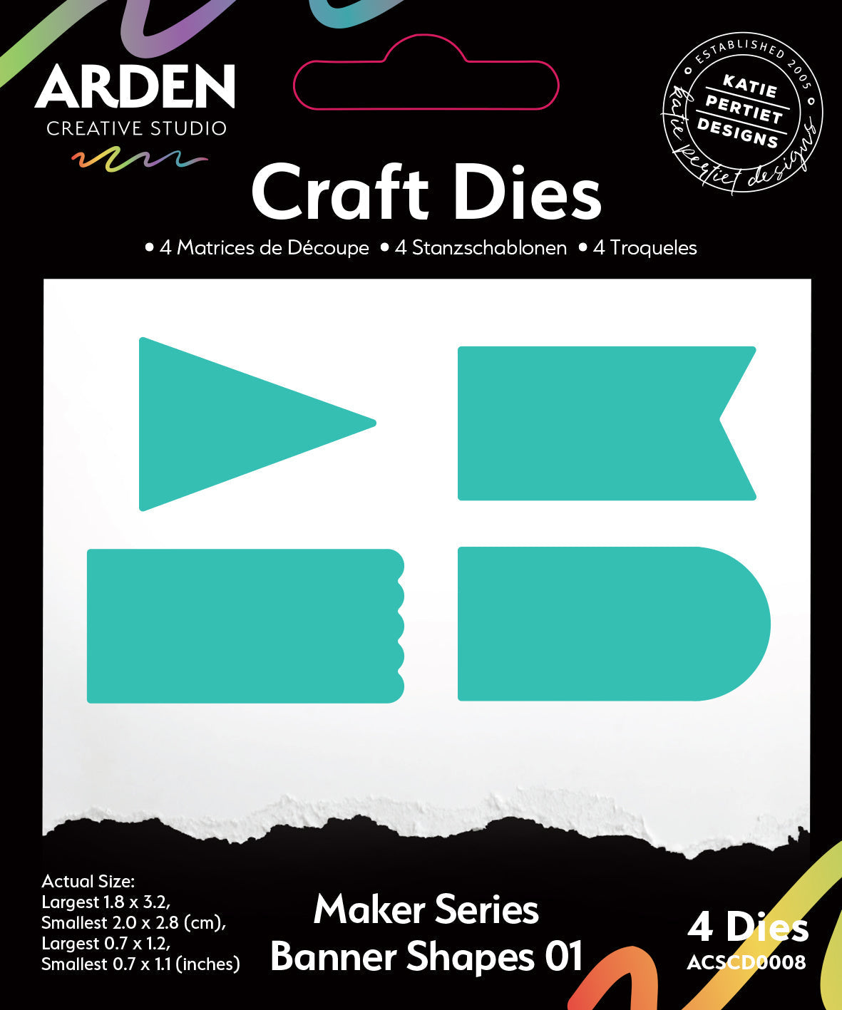 Arden Creative Studio Maker Series Formes de Bannières 01 Set de Matrices de Découpe