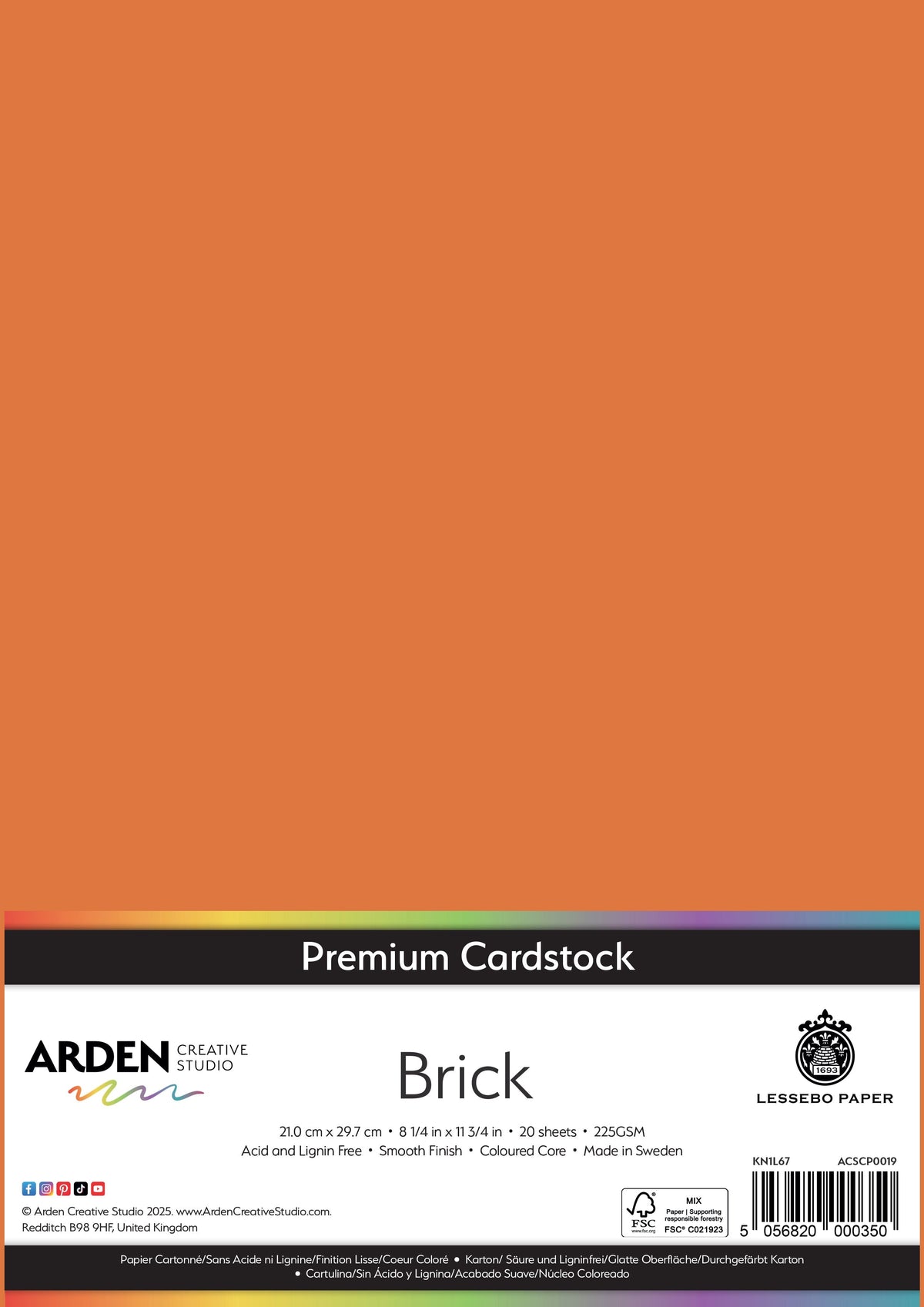 Arden Creative Studio Premium Cardstock A4 225gsm 20 Pack